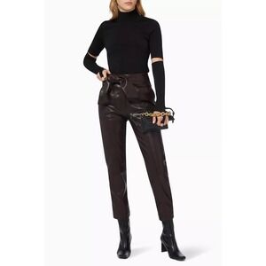 Jonathan Simkhai Chocolate Brown Vegan Leather‎ Pants Size 8